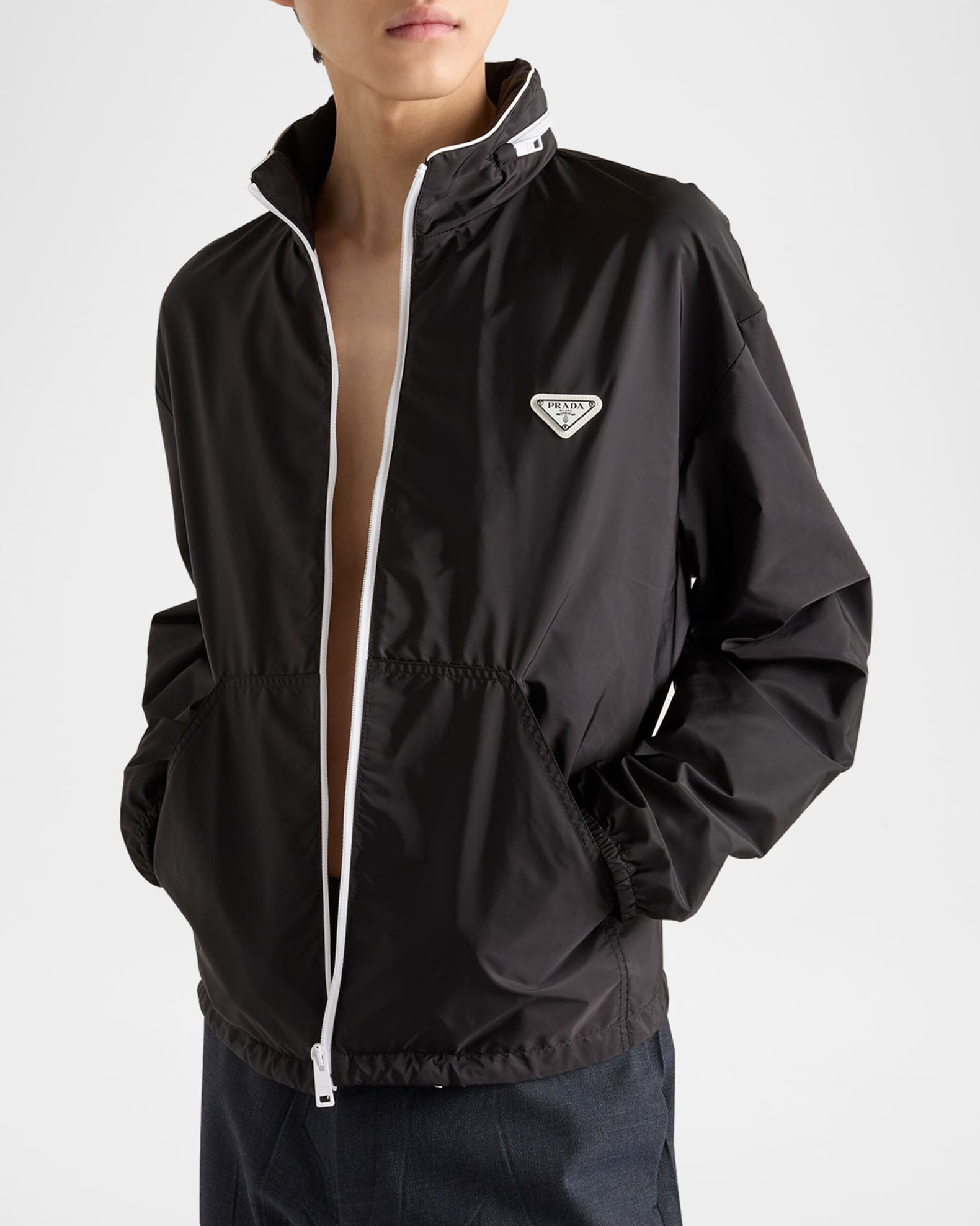 Prada Men's Re-Nylon Track Jacket | Neiman Marcus