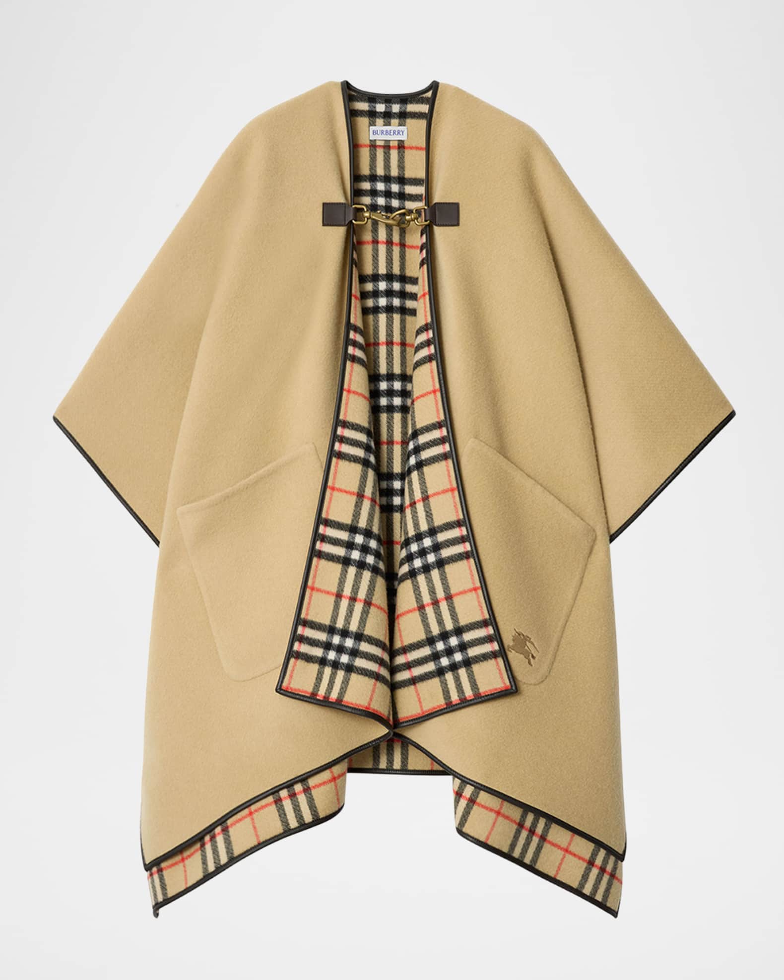 Burberry Check Cashmere Cape | Neiman Marcus