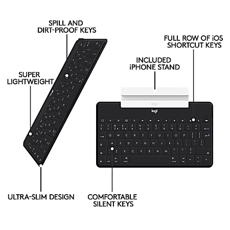 Logitech Keys To Go Wireless Keyboard Compact Black 920 006701