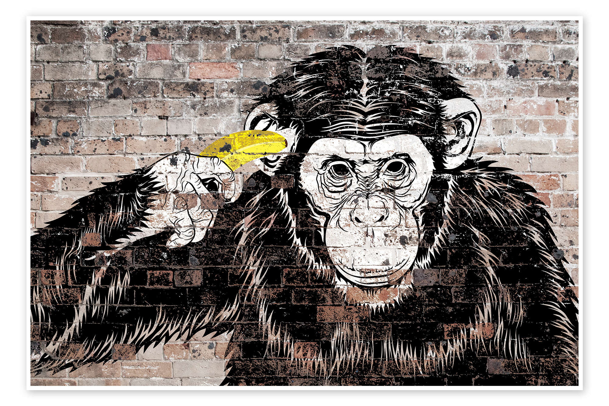 Banksy - Banana Monkey print by Pineapple Licensing | Posterlounge