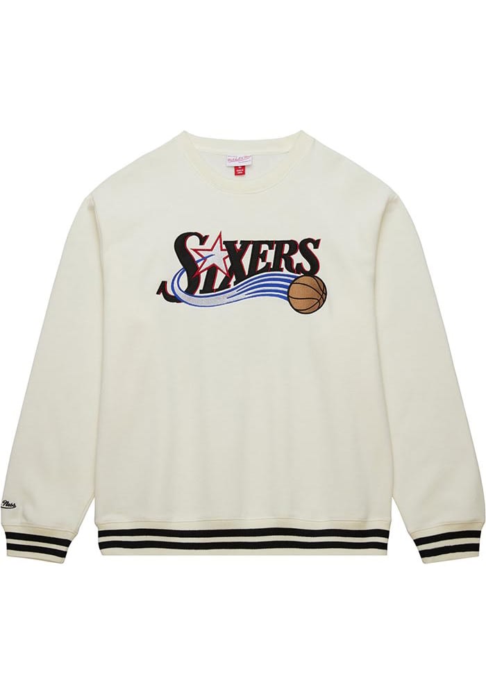 Mitchell and Ness Philadelphia 76ers Mens CREAM Heritage Fleece