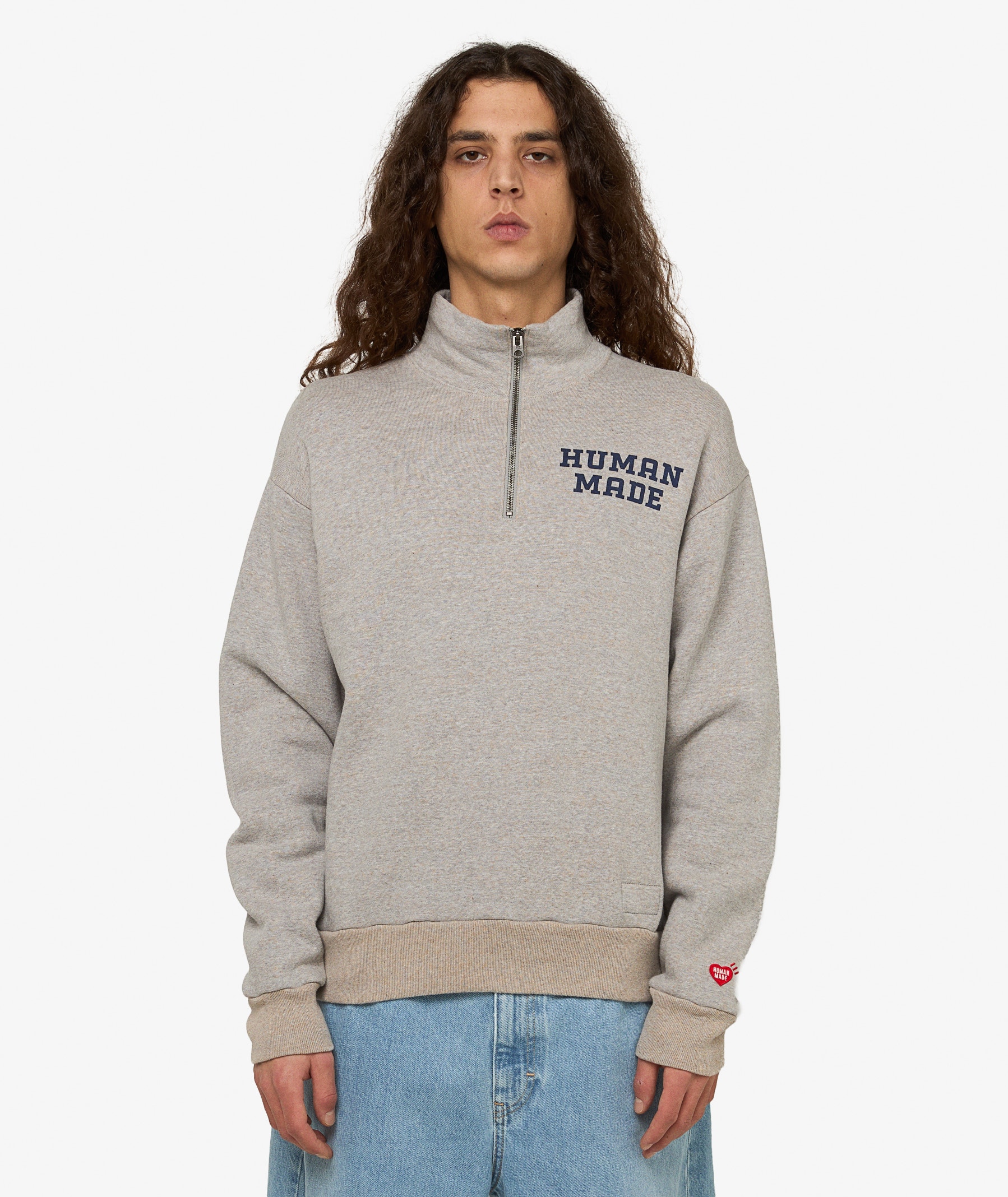 HUMAN MADE Half-Zip Sweatshirt | Navy Blue | SVD USA