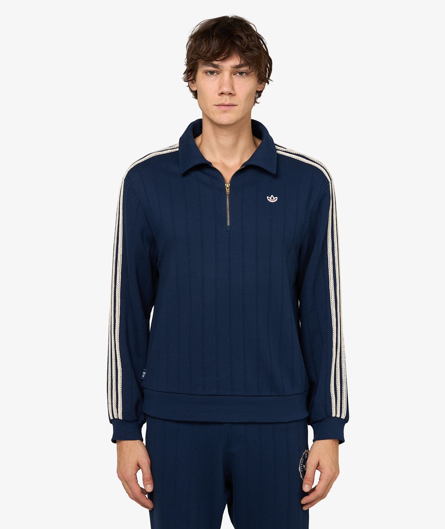 adidas 1/4 Zip Sweatshirt x CLOT by Edison Chen | Navy Blue | SVD USA