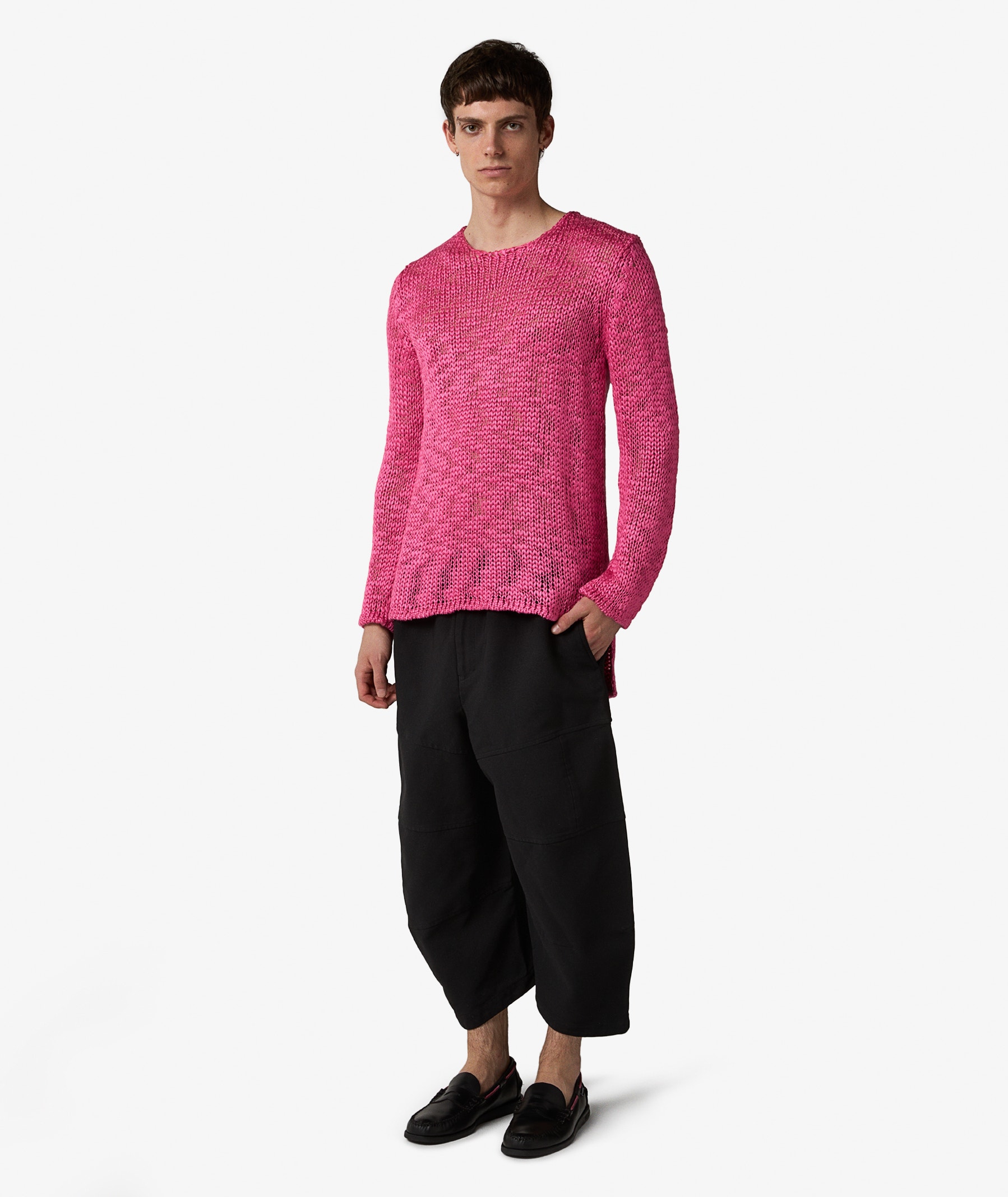 Comme des Garçons Homme Plus Slub Knit Sweater in Pink | SVD