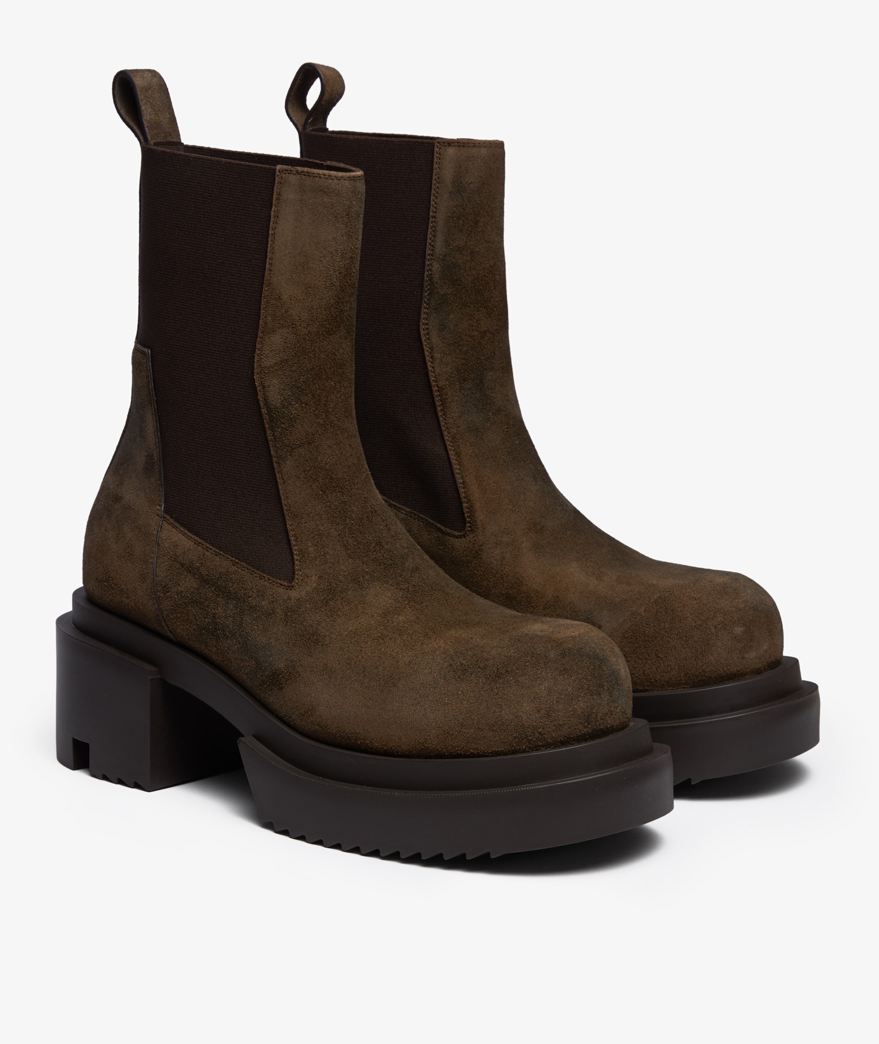 Rick Owens Beatle Bogun Leather Boots | Brown | SVD USA