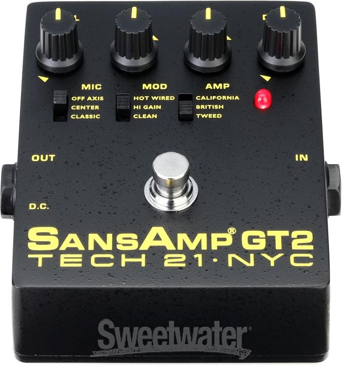 Tech 21 SansAmp GT2 Tube Amp Emulator Pedal | Sweetwater
