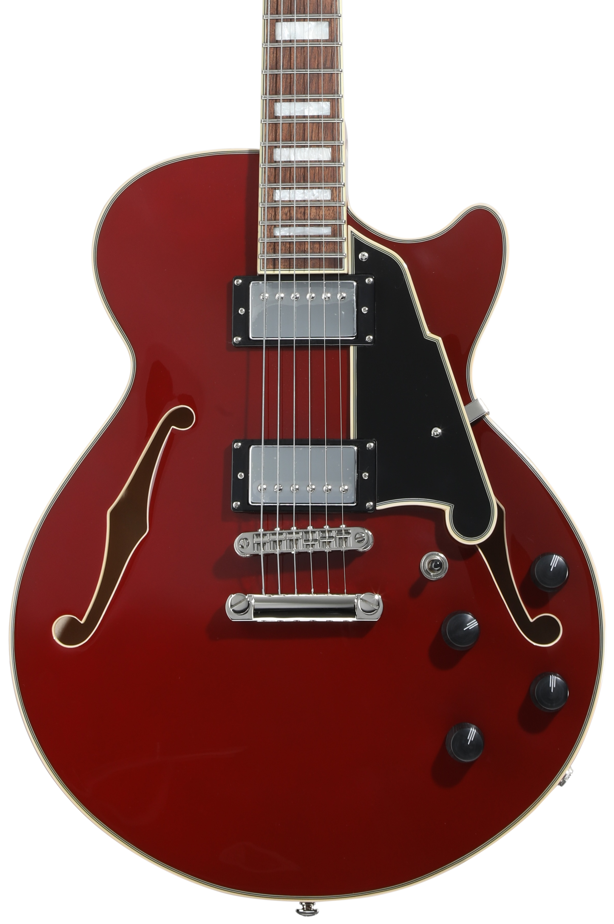 D'Angelico Premier SS Semi-hollow Electric Guitar - Burnt Red