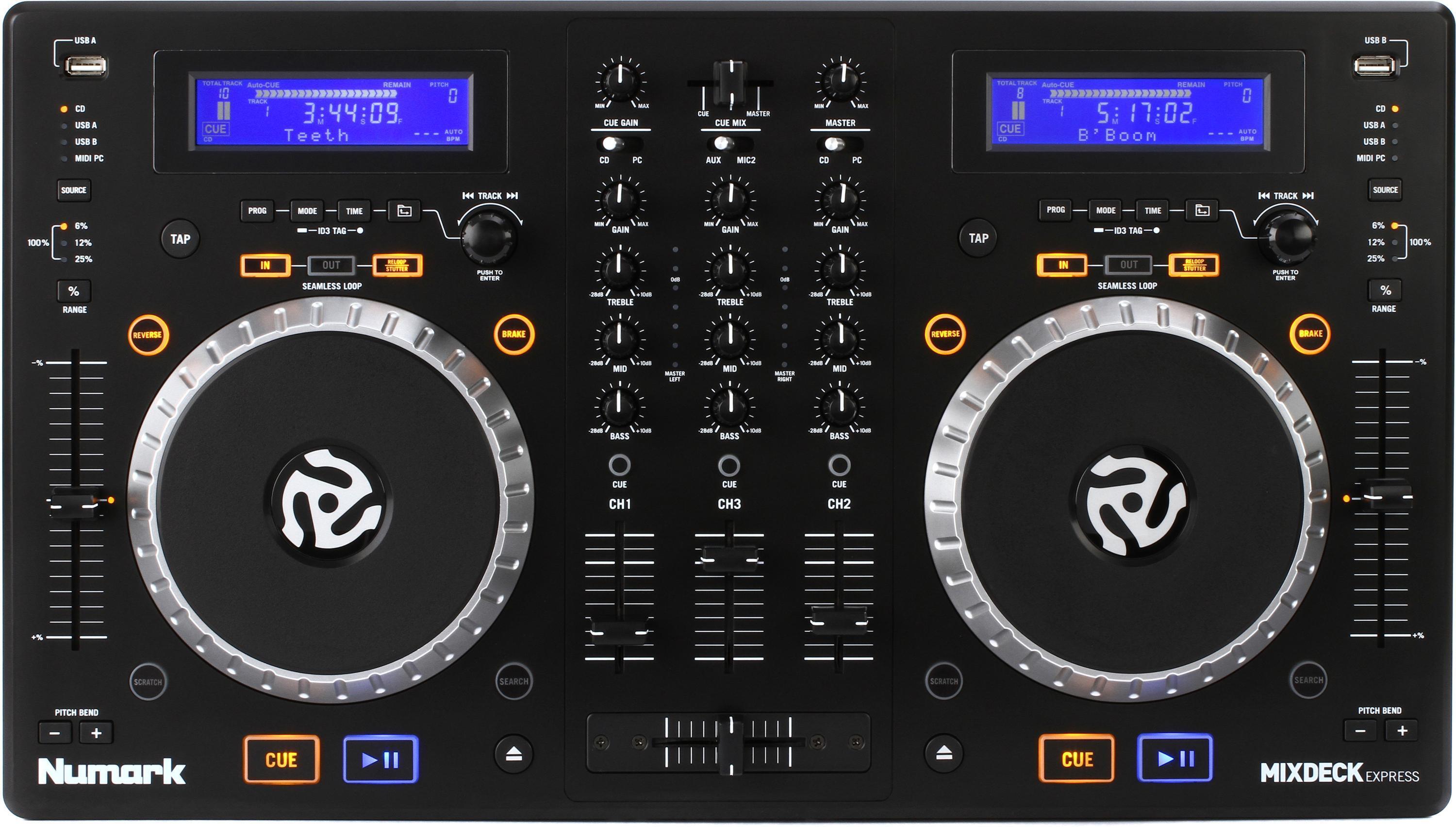 Numark Mixdeck Express DJ Controller with Dual CD and USB Playback