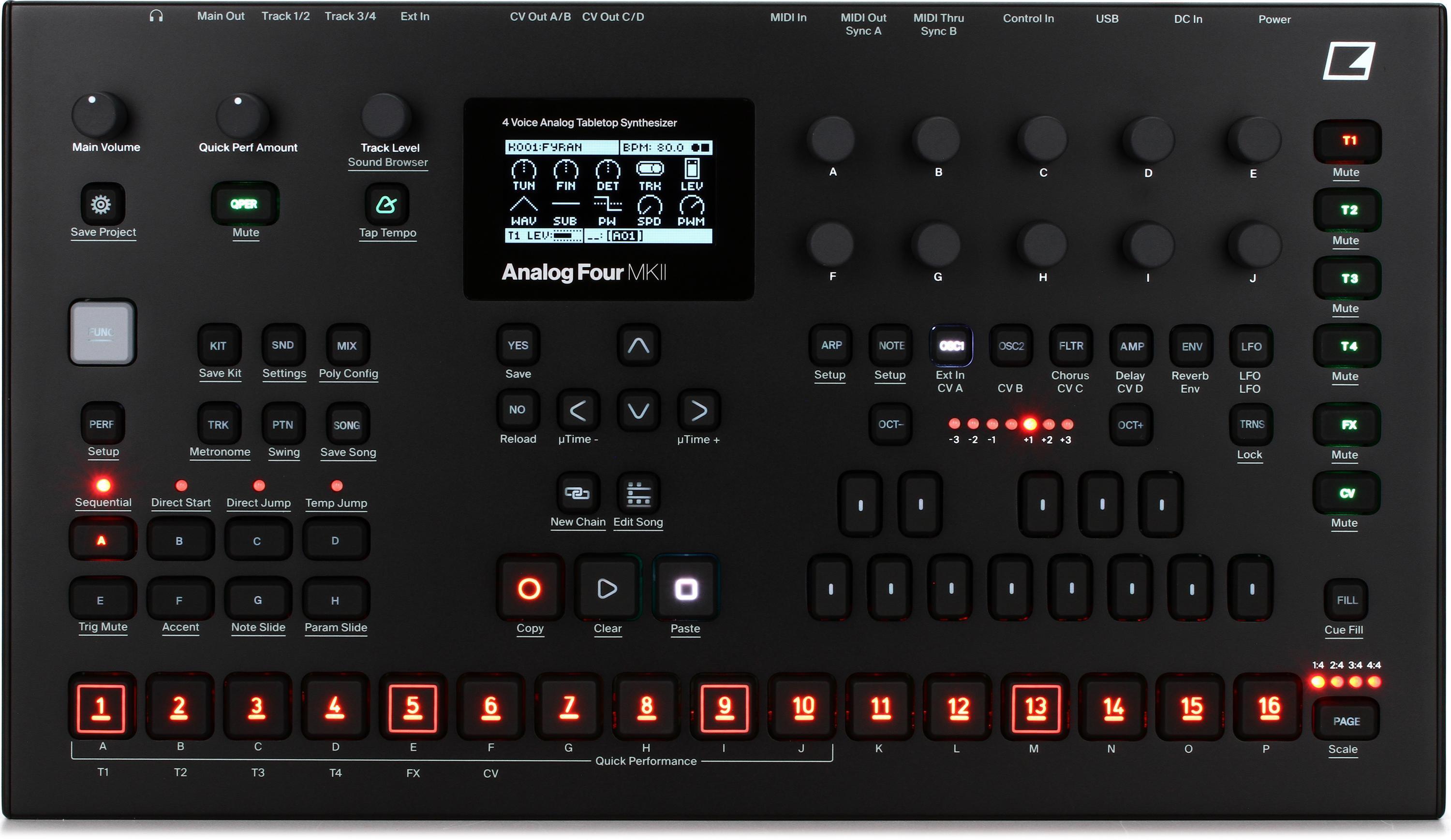 Elektron Analog Four MKII 4-voice Analog Synthesizer with