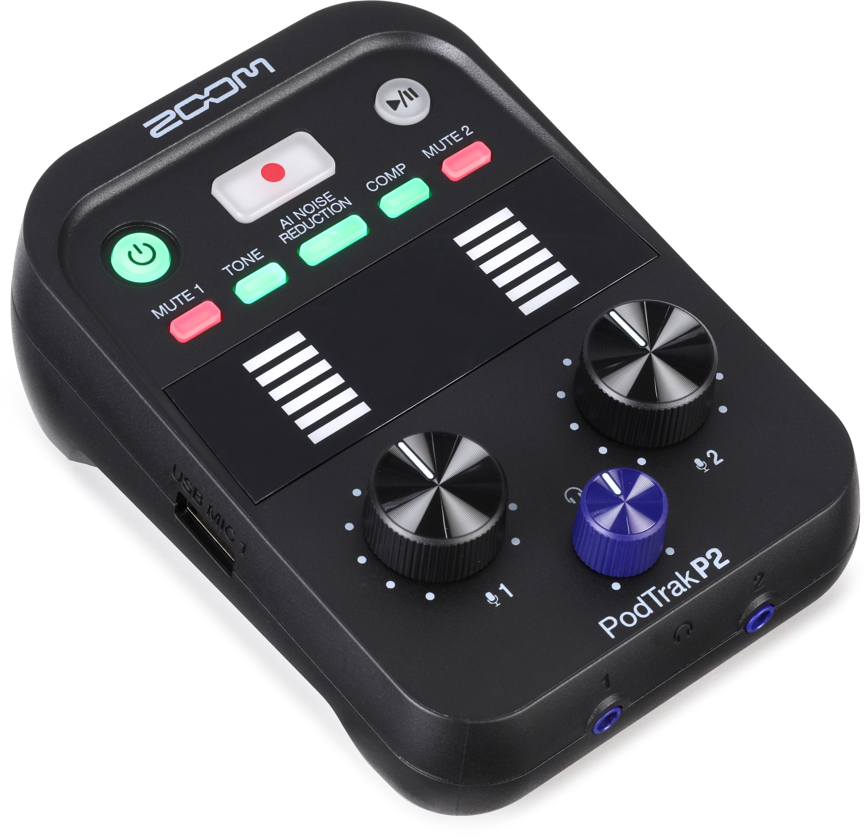 Zoom PodTrak P2 USB Mic Recorder | Sweetwater