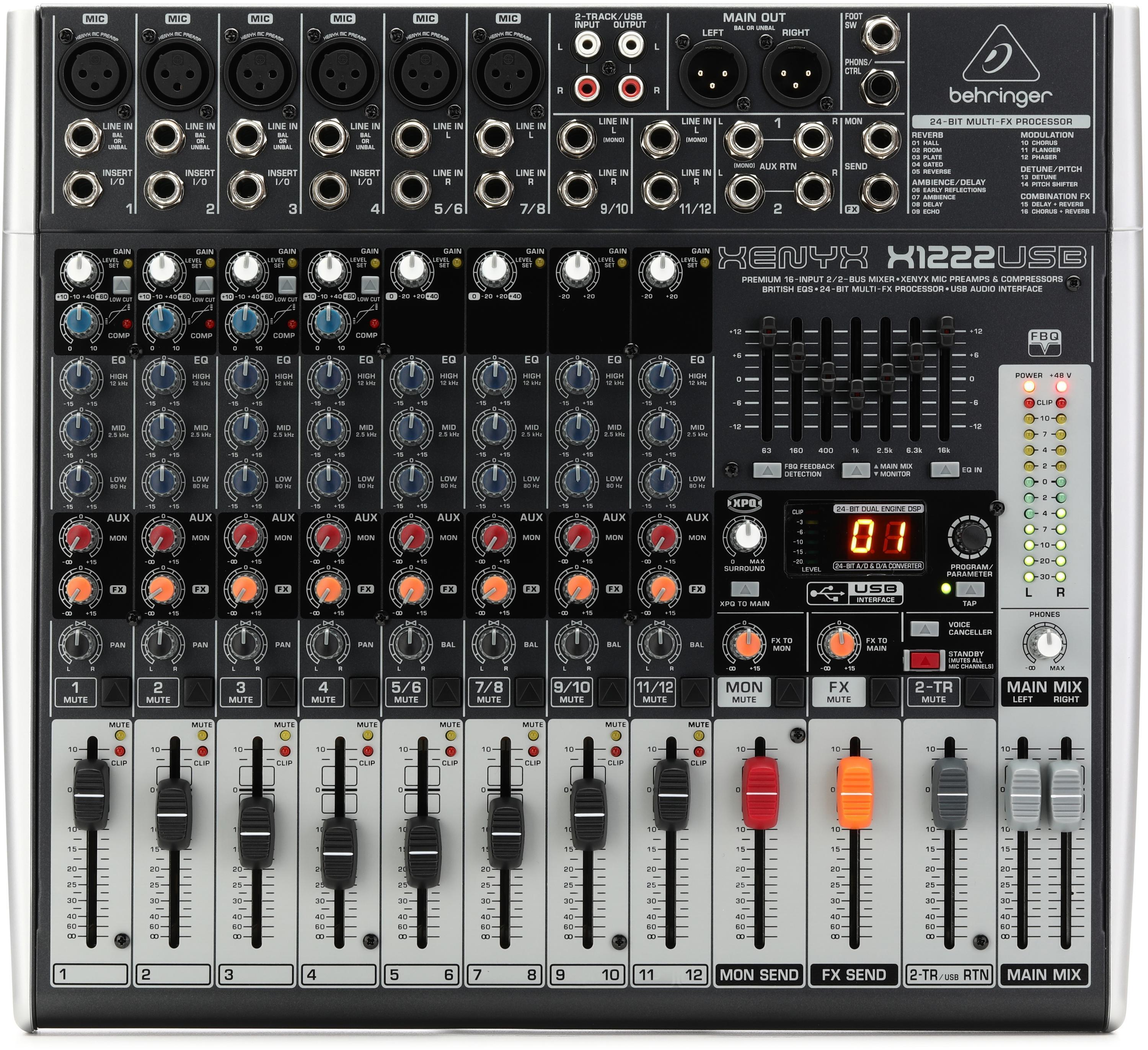 Behringer Xenyx X2222USB Mixer with USB and Effects | Sweetwater
