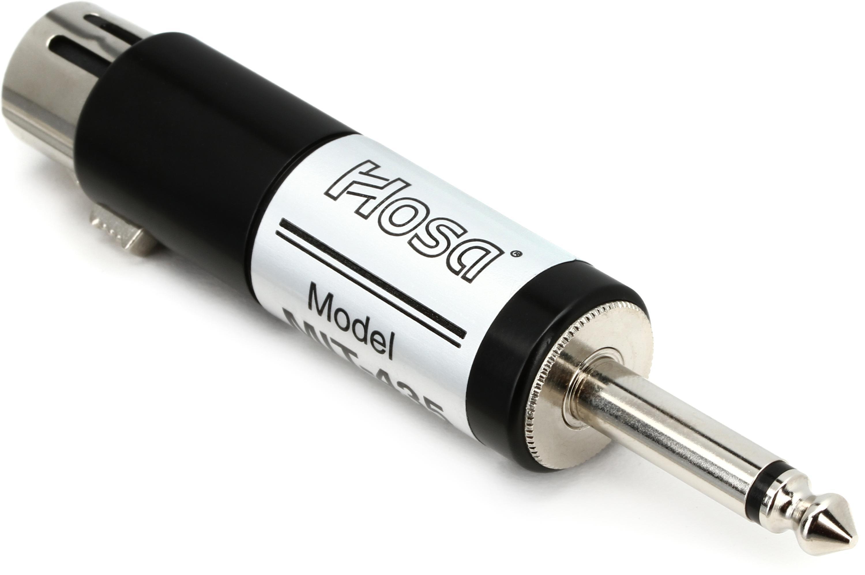 Hosa MIT-435 XLR Female Lo-Z to 1/4-inch Male Hi-Z In-line