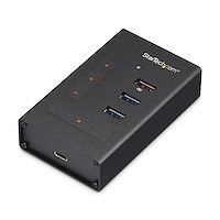 10-Port USB 3.0 Hub with Power Adapter - Metal Industrial USB-A