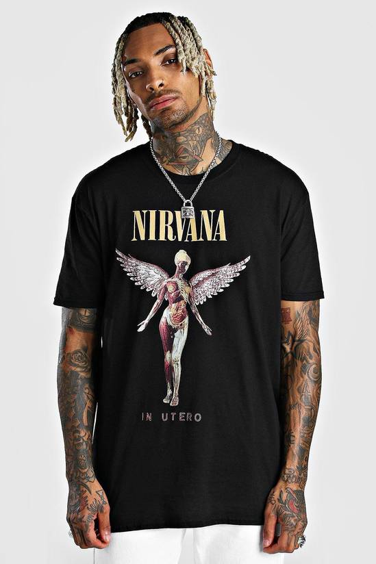 T-Shirts | Oversized Nirvana License T-Shirt | boohooMAN