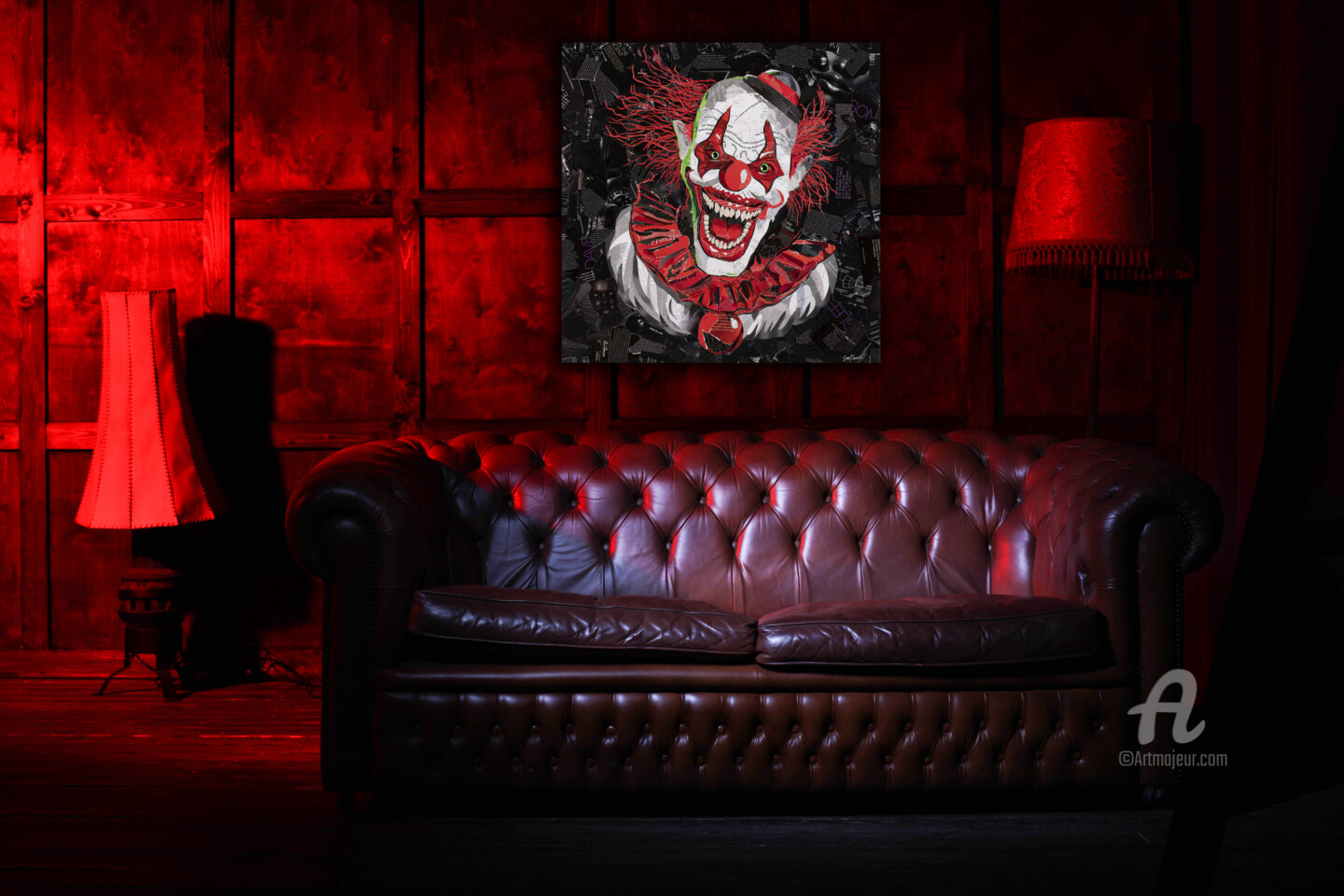 Scary Clown, コラージュ Sue Dowseによって | ArtMajeur