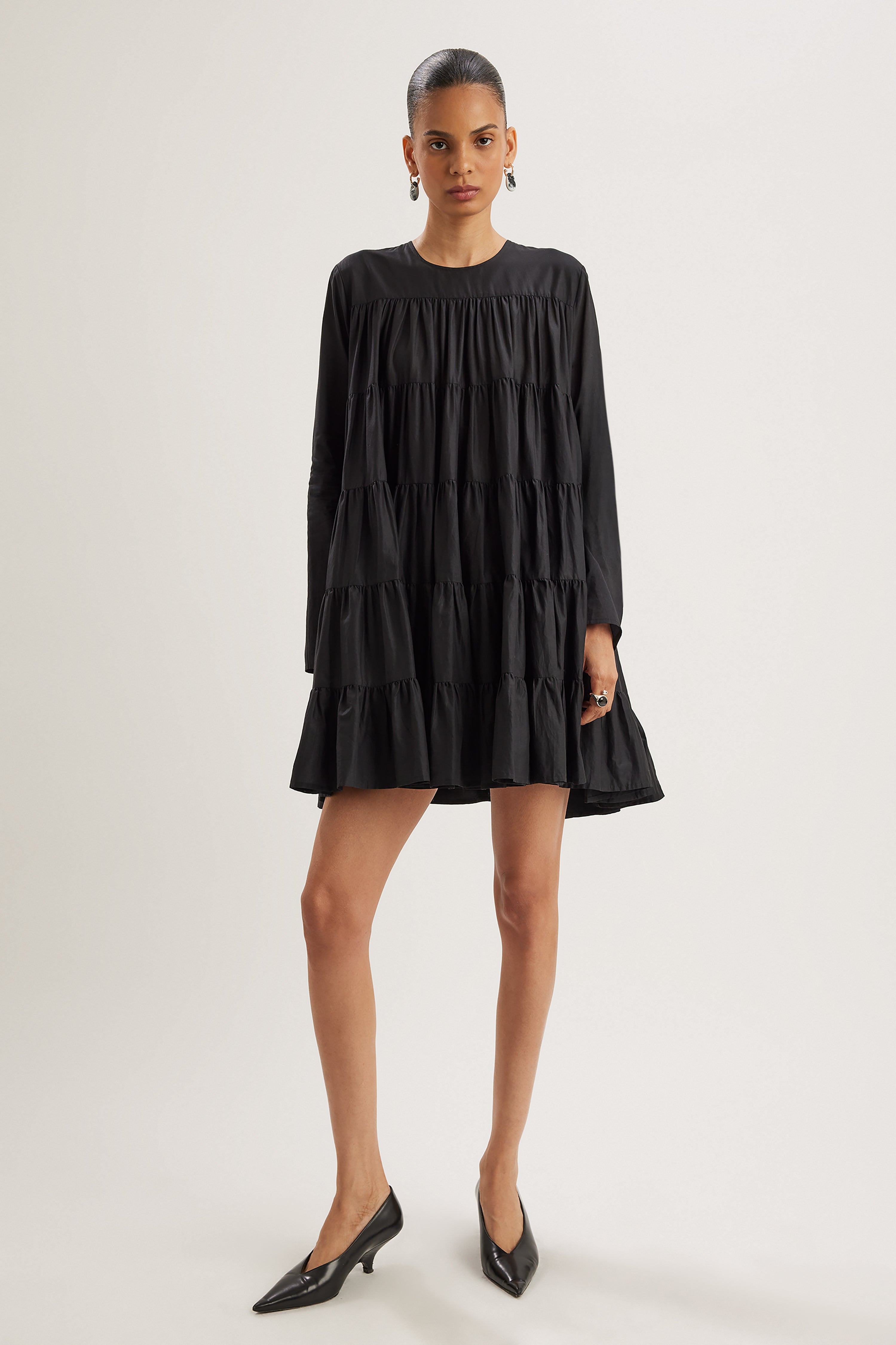 Merlette Soliman Tiered Dress in Black