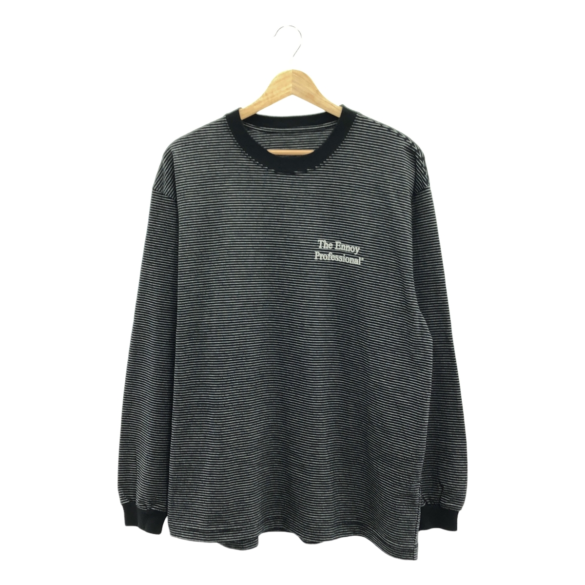 フロント刺繍ロゴ コットン ボーダー クルーネック カットソー ロンT