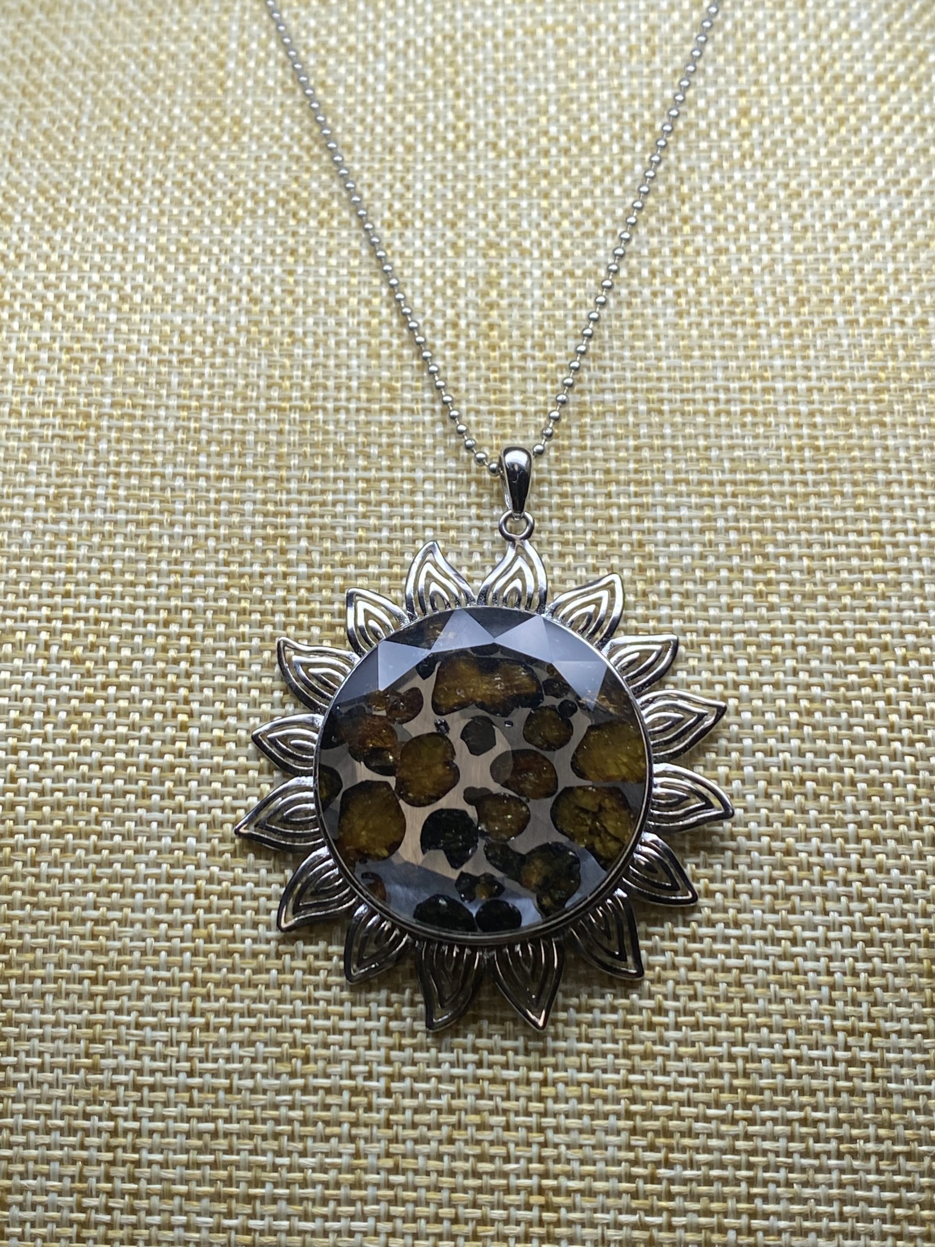 鑑別書】メテオライトジャパン パラサイト隕石 ネックレス 46㍉ セリコ