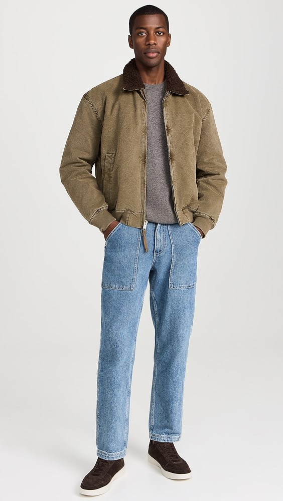Alex Mill Flight Jacket In Canvas With Sherpa Collar | Shopbop