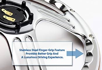 Amazon | W-Power 14インチ ダークウッドグリップ 6穴 3本スポーク