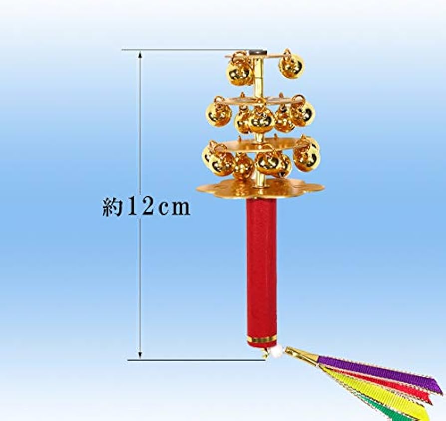 Amazon.co.jp: 神楽鈴 ミニタイプ 12cm 三番叟鈴 幸運鈴 浦安の舞 巫女