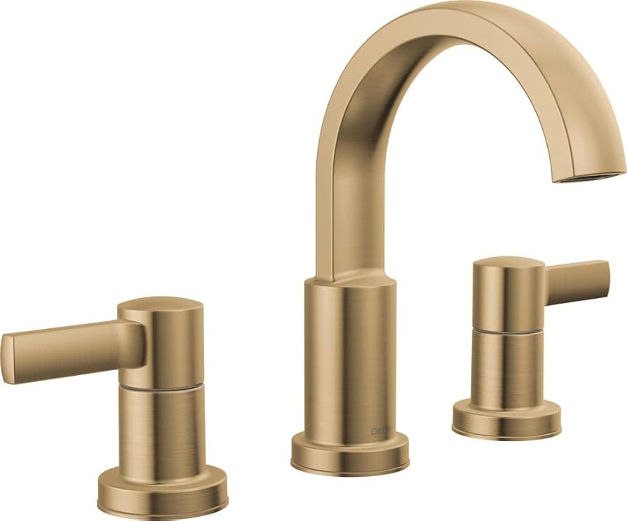 Delta Albion Brushed Gold Bathroom Faucet 3 Hole, 8 Inch