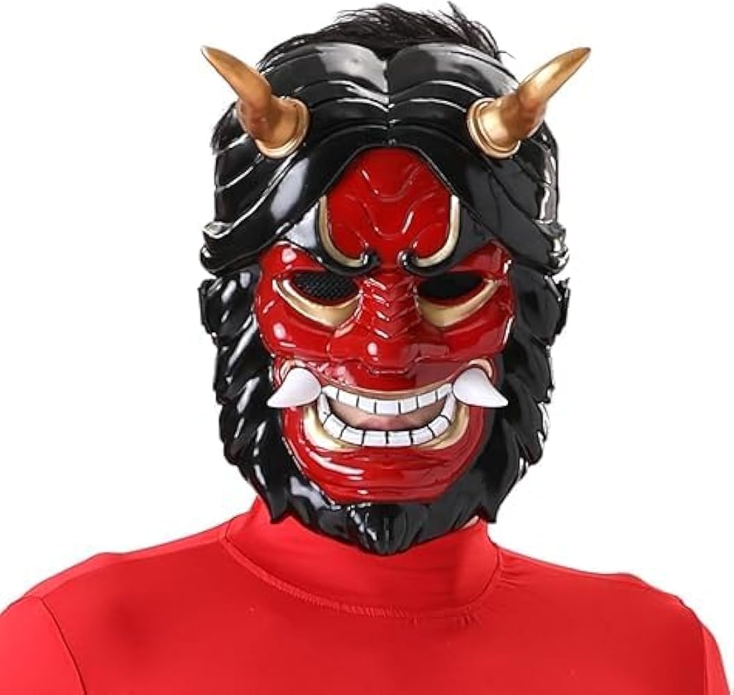 Amazon.co.jp: [wemitas] 鬼 お面 怖い 節分 豆まき 赤鬼 マスク 鬼