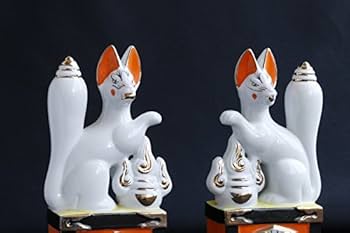 Amazon｜やまこう 大 稲荷 一対 □ 7寸 高さ 22cm □ 狐 お稲荷さん