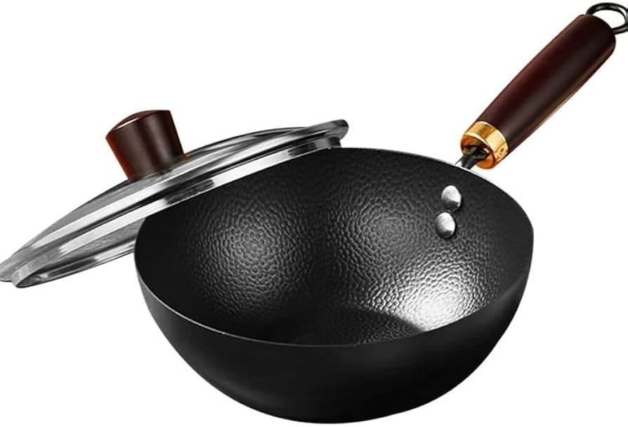 Amazon | [Lubiling]高純度 鉄製フライパン 手作りの槌目模様