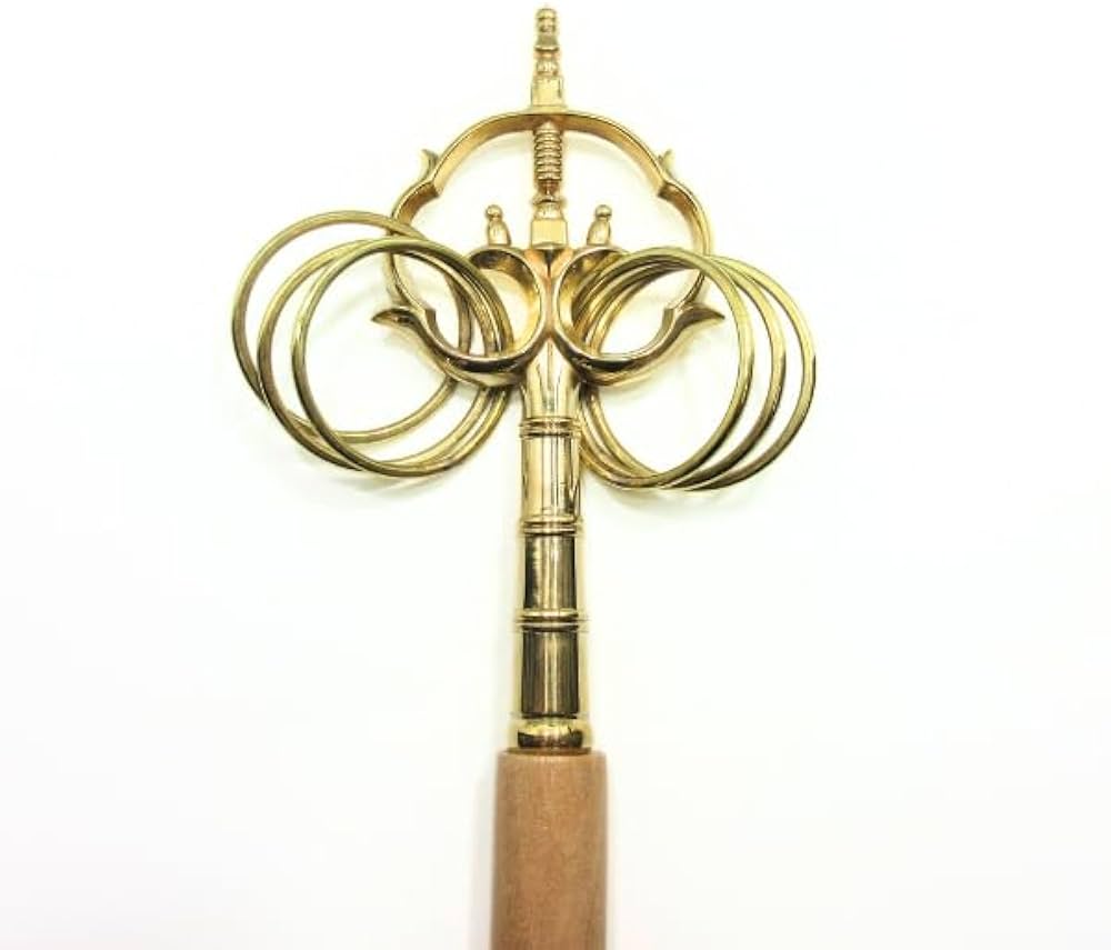 Amazon.co.jp: 密教法具 錫杖 しゃくじょう 禅杖 法杖 長さ約35cm