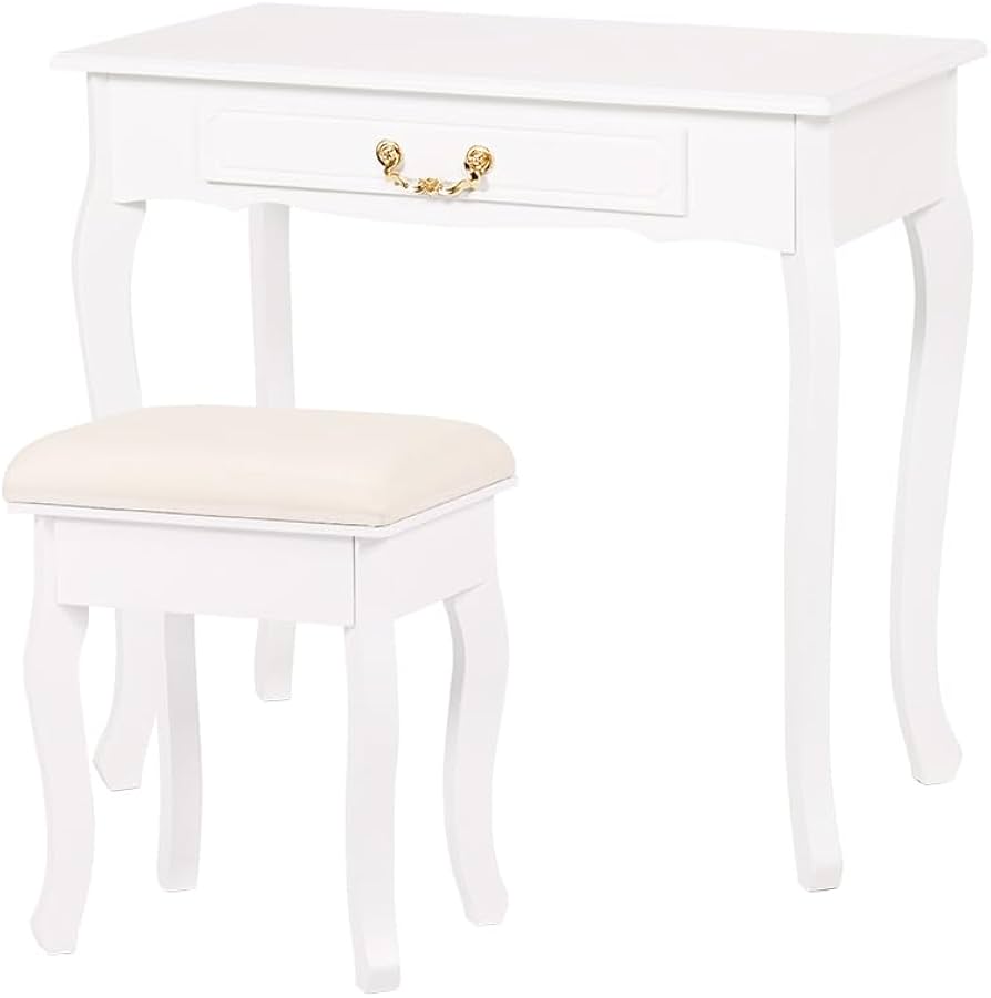 Amazon｜猫脚デスク Marie 幅80cm 姫系 木製 ドレッサーテーブル