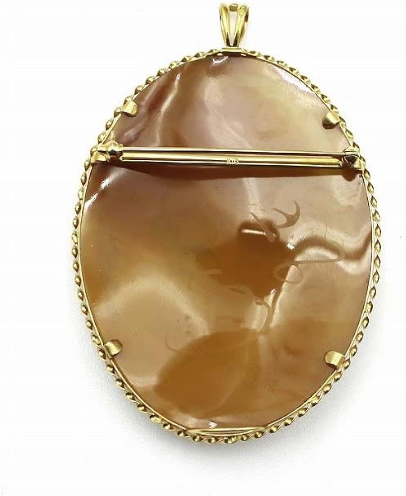 Amazon | サードニクス シェルカメオ ブローチ 18金イエローゴールド