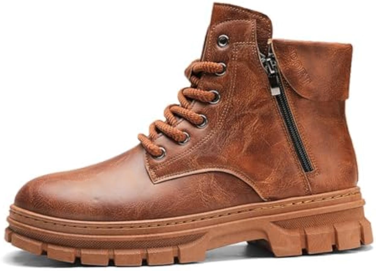 Amazon | [FUNFOB] バイク ブーツ ブーツ メンズ サイドジッパー