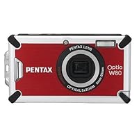 防水カメラ】PENTAX optio W80 レッド 動作確認済 充電器有り 防水