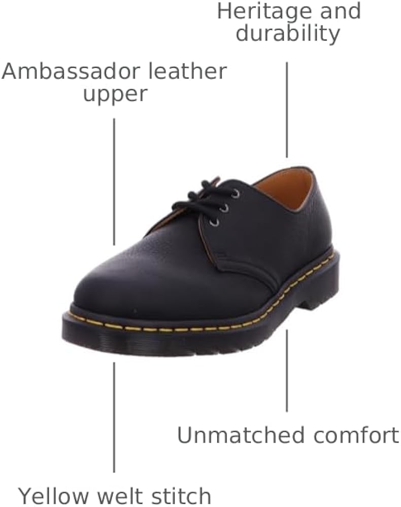 Amazon.com | Dr. Martens Unisex 1461 Leather Oxford Shoes Black UK