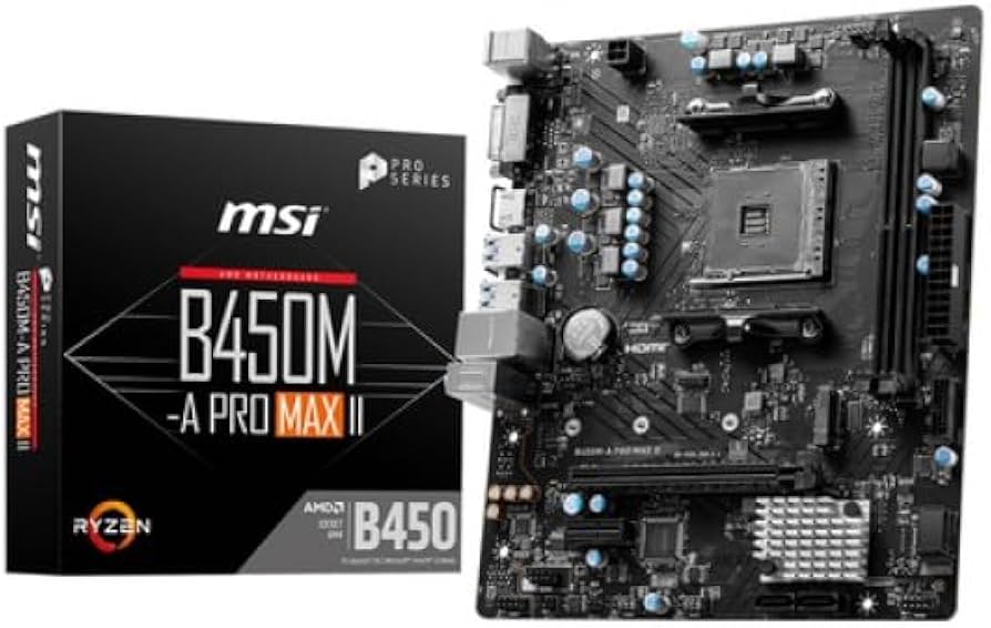 MSI B450M-A PRO MAX II Gaming Desktop Motherboard - AMD B450
