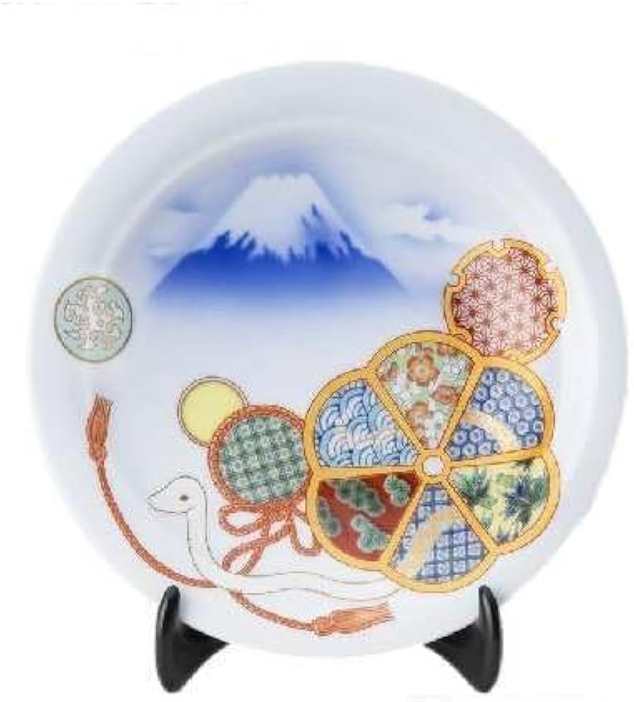 Amazon.co.jp: 深川製磁 有田焼 干支 皿 巳 富士に黄金蛇吉祥紋 縁起皿