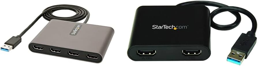 Amazon.com: StarTech.com USB 3.0 to 4x HDMI Adapter + USB 3.0 to