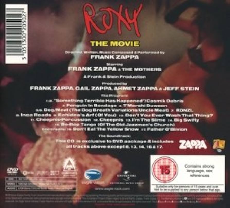 Frank Zappa: Roxy - The Movie [DVD] [NTSC]: Amazon.co.uk: Frank