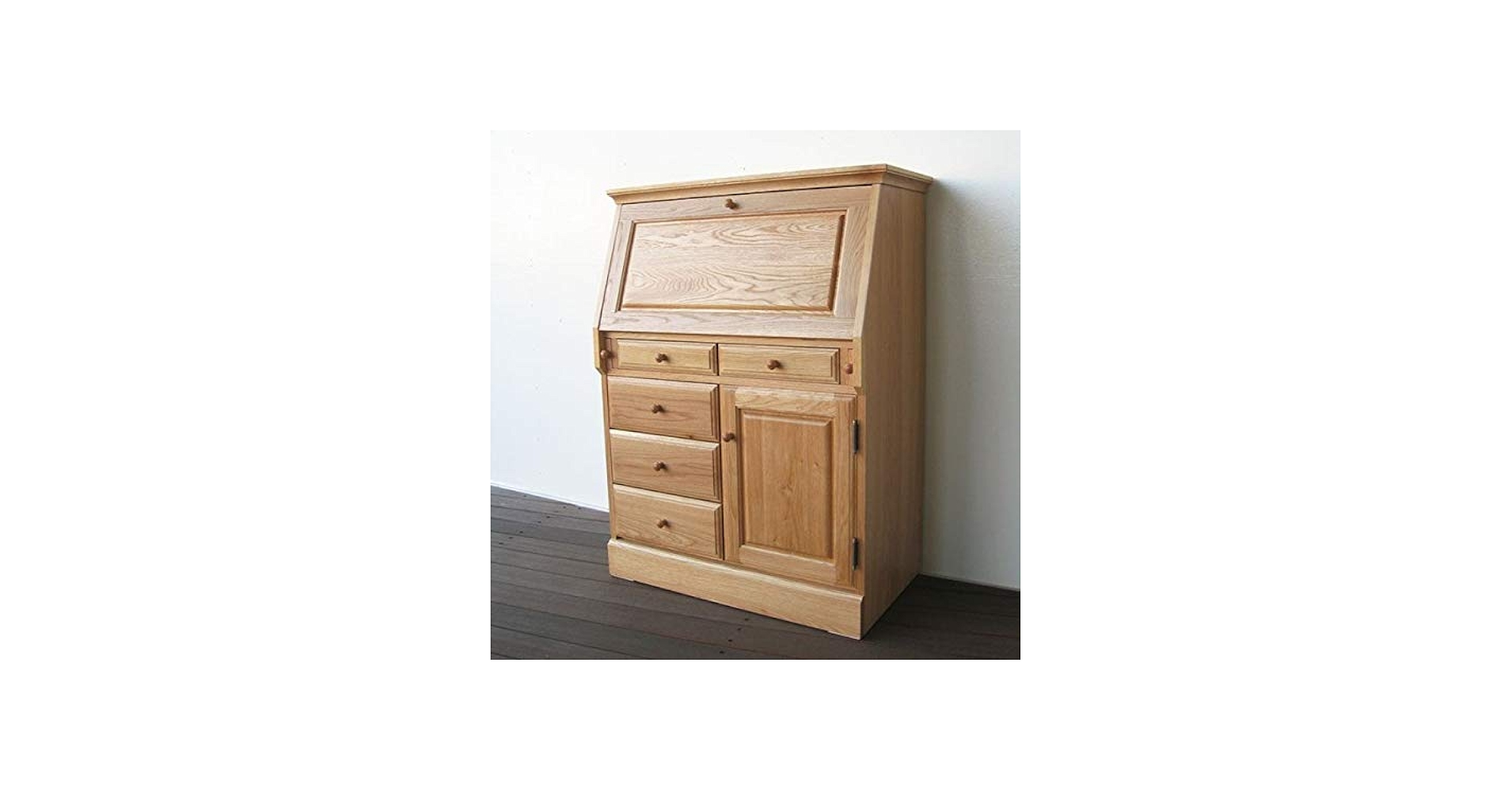 Amazon | ウッドギャラリー樹 ライティングビューロー80 ナチュラル