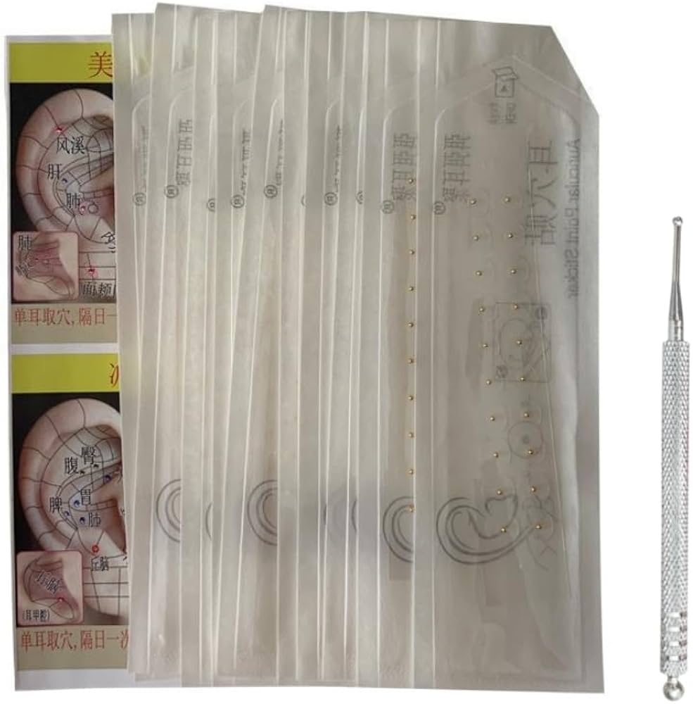 Amazon.co.jp: Shinprona 耳つぼジュエリー ツボ押し棒付き 1.2mm金粒