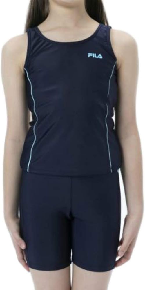 Amazon | [FILA(フィラ)]ロゴデザインタンキニ水着 125686 ガールズ