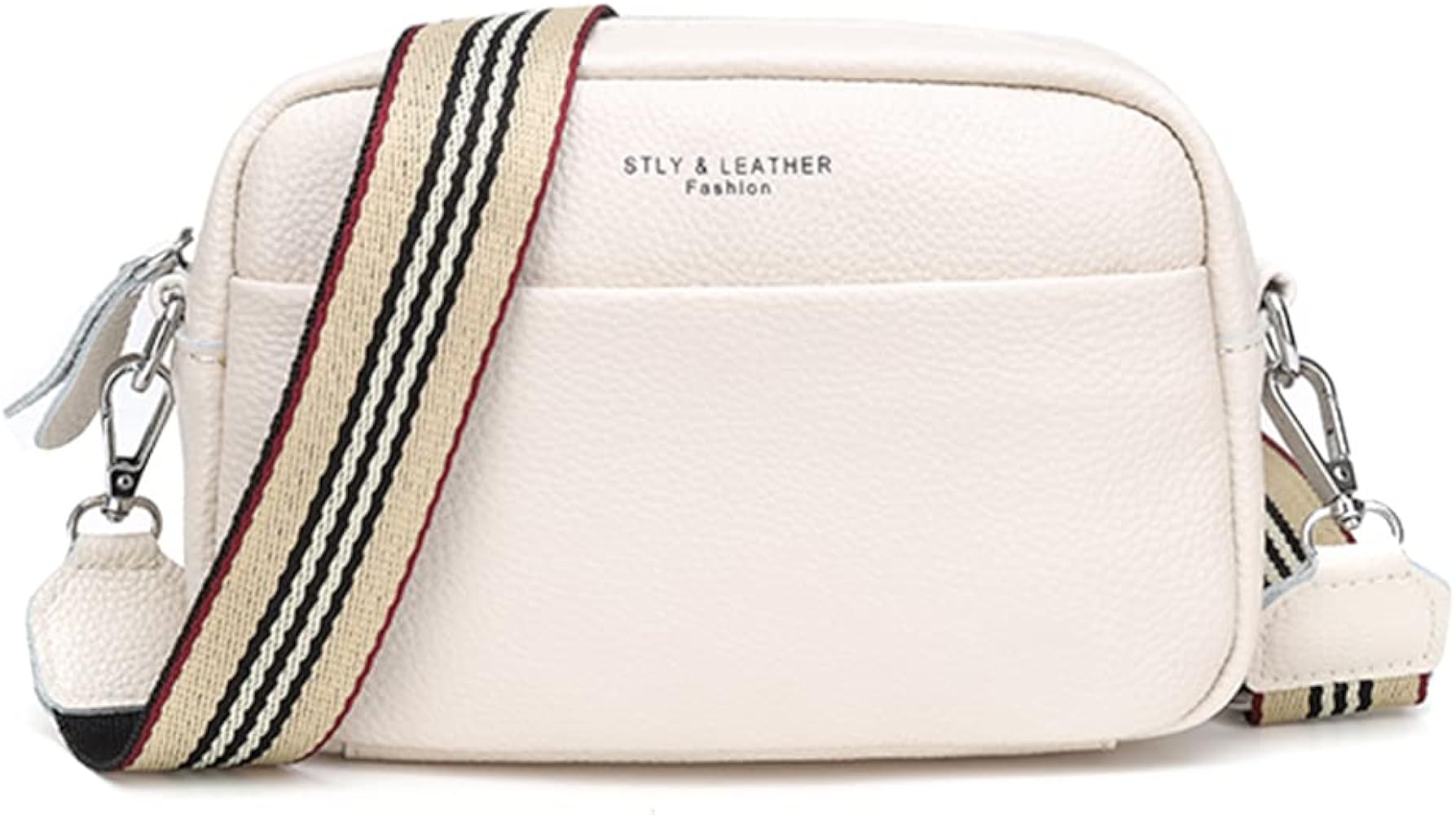 Amazon | 女性用クロスボディバッグ 本革 ワイドストラップ ショルダー