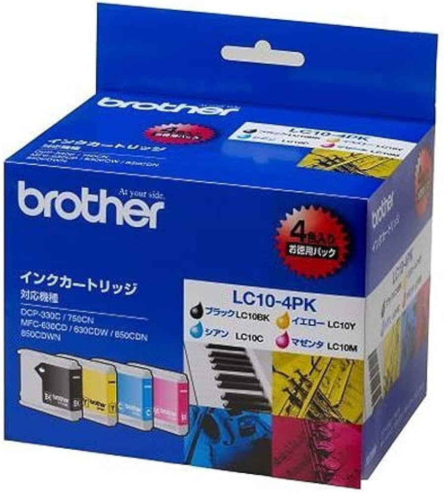 Amazon.co.jp: 【brother純正】インクカートリッジ4色パック LC10-4PK