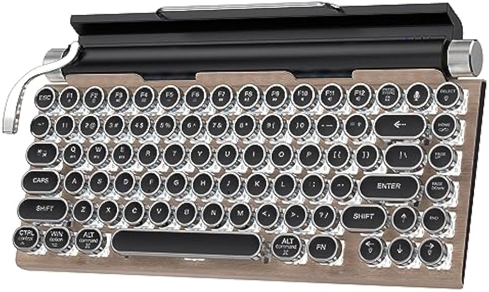 Amazon | タイプライター型 レトロ メカニカルキーボード Bluetooth