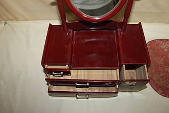 Amazon.co.jp: 昭和レトロ卓上ミニドレッサー一面鏡引出付鏡台