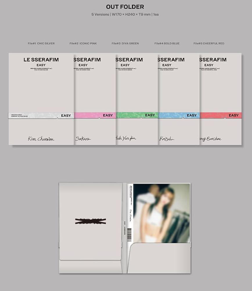 Amazon.com: LE SSERAFIM EASY 3rd Mini Album COMPACT Ver (5 Ver Set