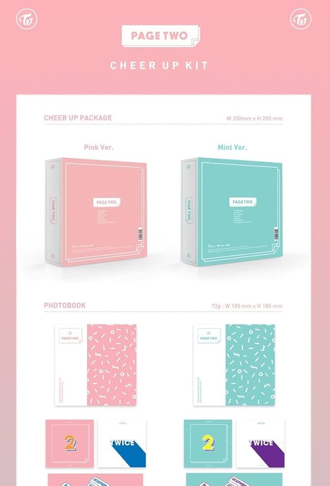 TWICE - TWICE - [PAGE TWO] 2nd Mini Album Mint ver. CD+72p Photo