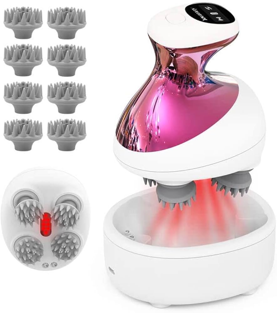 Amazon.co.jp: Youmay電動頭皮ブラシ ヘッドスパ 赤色LEDライト 頭皮