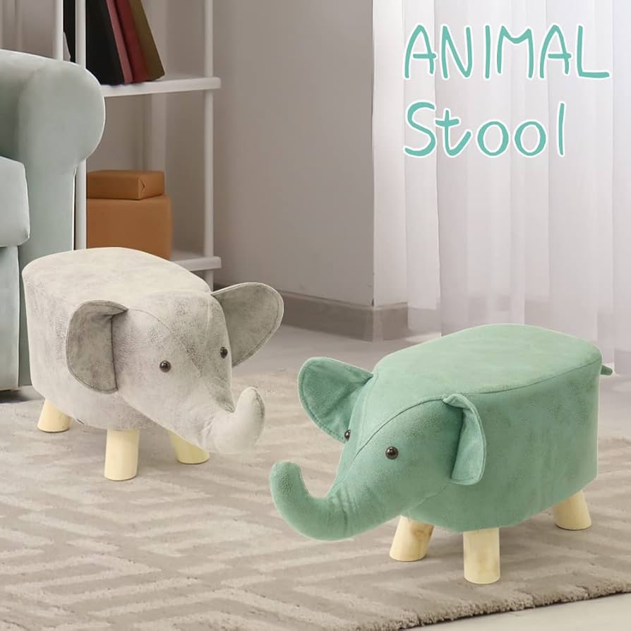 Amazon.co.jp: wellz アニマルスツール ゾウ ぞう オットマン 玄関